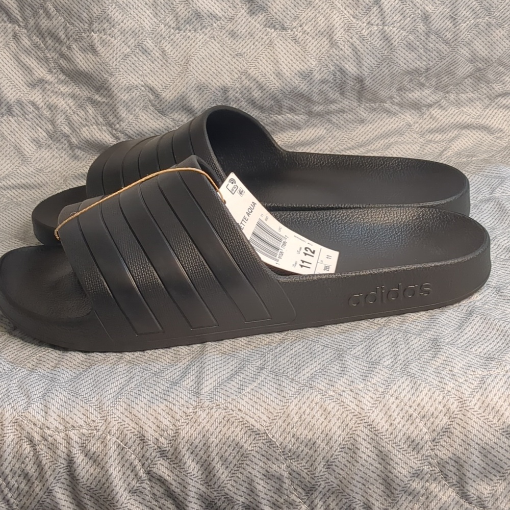 Adidas Black Slide Sandals - Picture 4 of 16